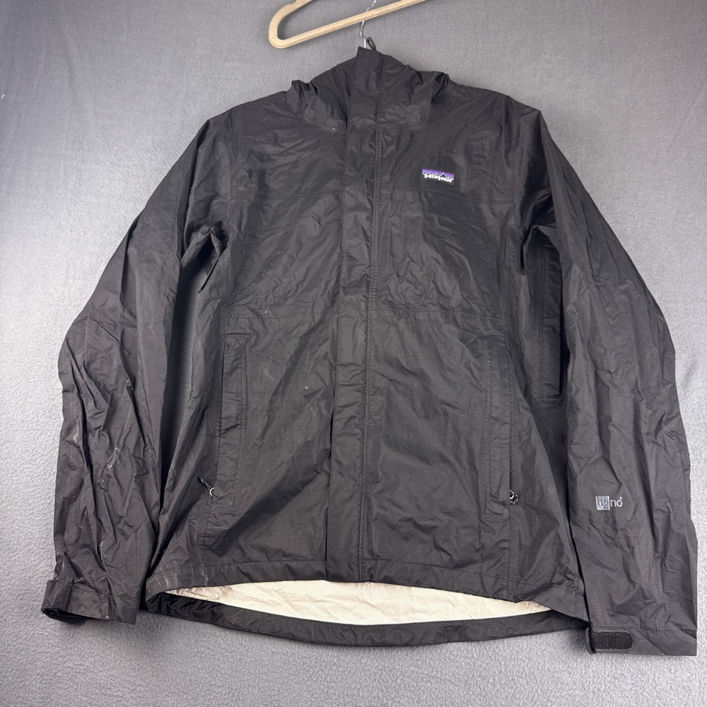 Patagonia Torrentshell Jacket Men's L Black H2No Waterproof Rain Shell Hooded